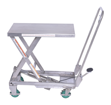 Stainless Steel Scissor Cart 17-3/4 In. x 27-5/8 In. 300 Lb. Capacity Silver